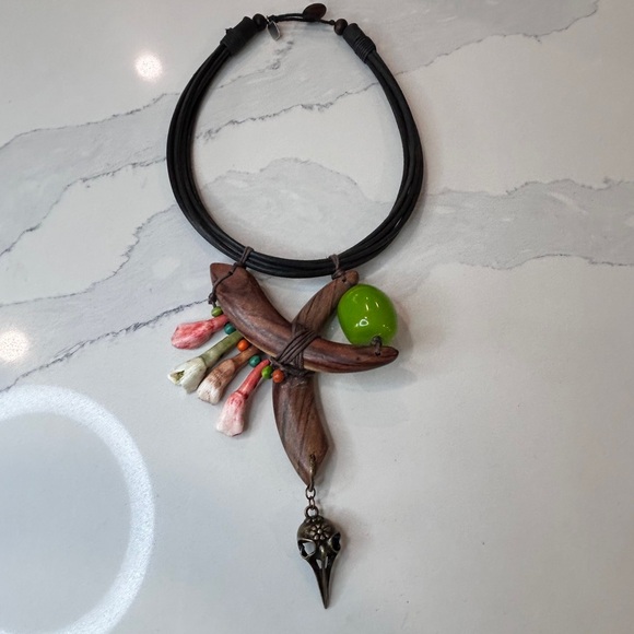 Witchy Goth Tribal Salvage Assemblage Necklace - Picture 6 of 11